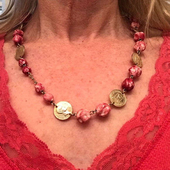 Vintage Carvedbeaded necklace